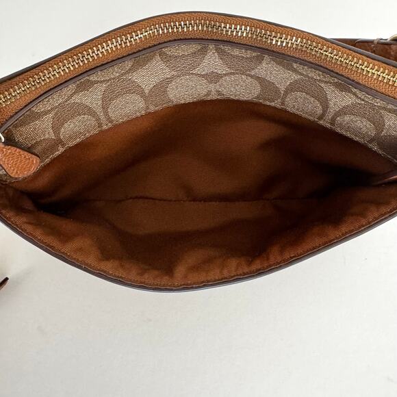 Coach Signature Shoulder Bag Baguette Pop-Out Removable Pouch F65806 Brown - Picture 11 of 14